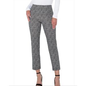 Liverpool Reece Slim Pull On Pant Black Pattern Ankle Cropped women’s 14W